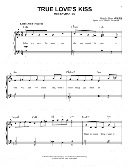 page one of True Love's Kiss (from Enchanted) (Easy Piano)