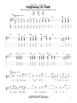 page one of Highway To Hell (Guitar Tab)