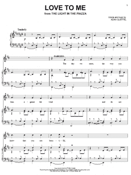 page one of Love To Me (from The Light In The Piazza) (Piano, Vocal & Guitar Chords (Right-Hand Melody))