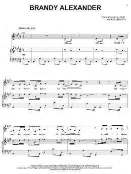 page one of Brandy Alexander (Piano, Vocal & Guitar Chords (Right-Hand Melody))