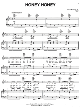 page one of Honey Honey (Piano, Vocal & Guitar Chords (Right-Hand Melody))