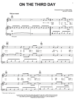 page one of On The Third Day (Piano, Vocal & Guitar Chords (Right-Hand Melody))