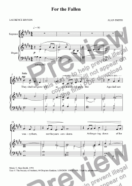 page one of For the Fallen (Treble version)