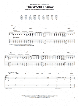 page one of The World I Know (Guitar Tab)