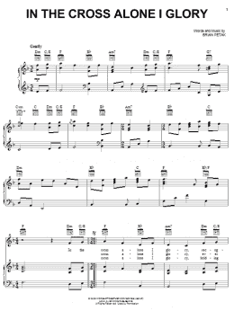 page one of In The Cross Alone I Glory (Piano, Vocal & Guitar Chords (Right-Hand Melody))