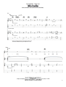 page one of Michelle (Guitar Tab)