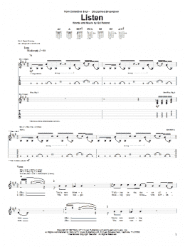 page one of Listen (Guitar Tab)