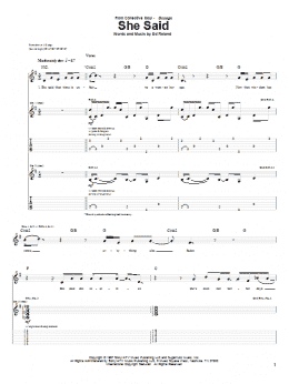 page one of She Said (Guitar Tab)