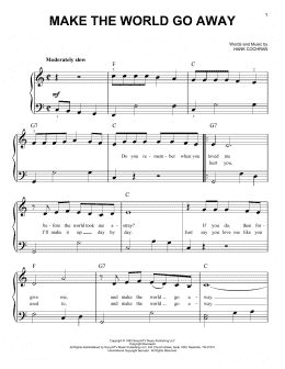 page one of Make The World Go Away (Very Easy Piano)