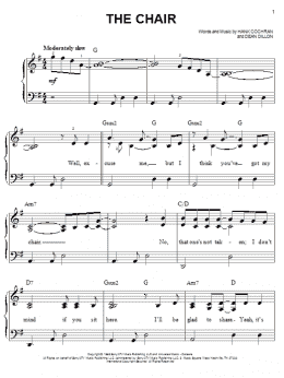 page one of The Chair (Easy Piano)