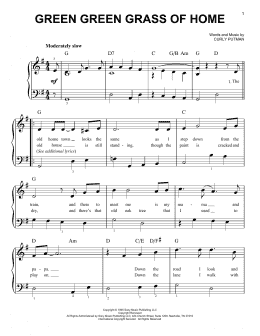 page one of Green Green Grass Of Home (Very Easy Piano)