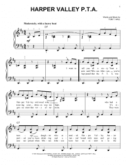 page one of Harper Valley P.T.A. (Easy Piano)