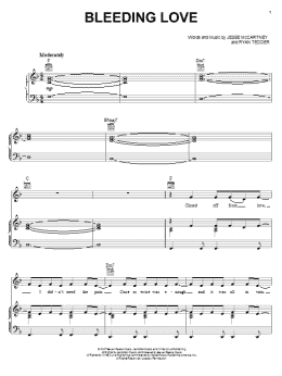 page one of Bleeding Love (Piano, Vocal & Guitar Chords (Right-Hand Melody))