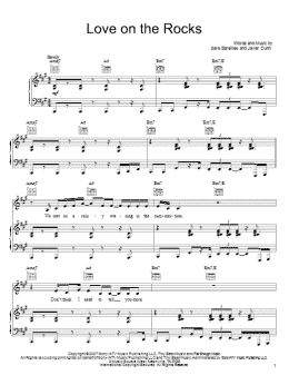 page one of Love On The Rocks (Piano, Vocal & Guitar Chords (Right-Hand Melody))