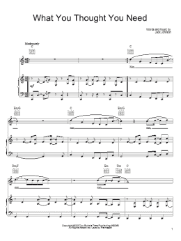 page one of What You Thought You Need (Piano, Vocal & Guitar Chords (Right-Hand Melody))
