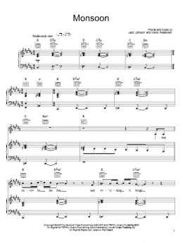 page one of Monsoon (Piano, Vocal & Guitar Chords (Right-Hand Melody))