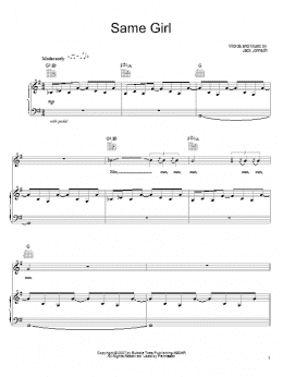 page one of Same Girl (Piano, Vocal & Guitar Chords (Right-Hand Melody))