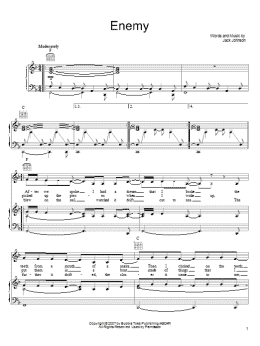 page one of Enemy (Piano, Vocal & Guitar Chords (Right-Hand Melody))