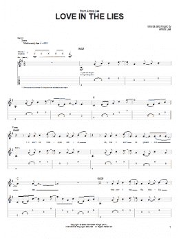 page one of Love In The Lies (Guitar Tab)