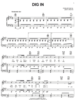 page one of Dig In (Piano, Vocal & Guitar Chords (Right-Hand Melody))