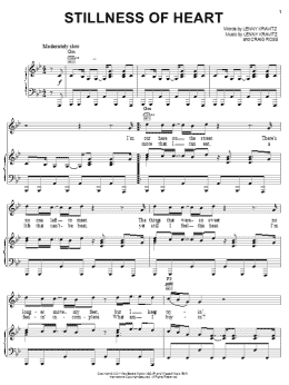 page one of Stillness Of Heart (Piano, Vocal & Guitar Chords (Right-Hand Melody))
