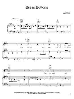 page one of Brass Buttons (Piano, Vocal & Guitar Chords (Right-Hand Melody))