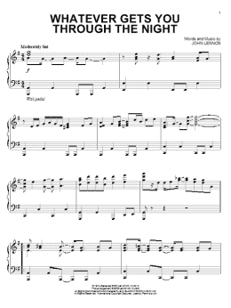 page one of Whatever Gets You Through The Night (Piano Solo)