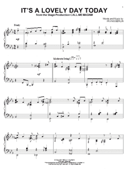page one of It's A Lovely Day Today (Piano Solo)