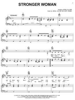 page one of Stronger Woman (Piano, Vocal & Guitar Chords (Right-Hand Melody))