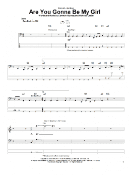 page one of Are You Gonna Be My Girl (Bass Guitar Tab)