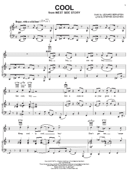 page one of Cool (from West Side Story) (Piano, Vocal & Guitar Chords (Right-Hand Melody))