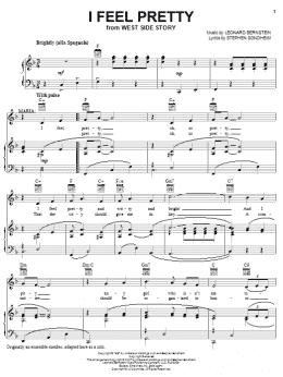 page one of I Feel Pretty (from West Side Story) (Piano, Vocal & Guitar Chords (Right-Hand Melody))