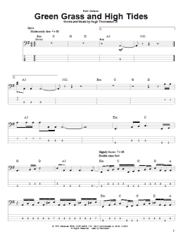 page one of Green Grass And High Tides (Bass Guitar Tab)