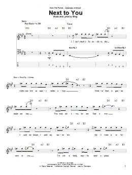 page one of Next To You (Bass Guitar Tab)
