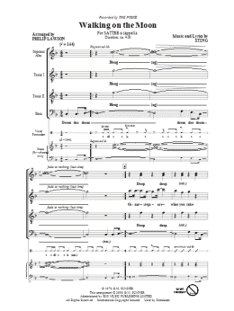 page one of Walking On The Moon (SATB Choir)