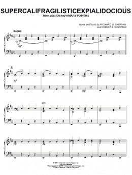 page one of Supercalifragilisticexpialidocious (from Mary Poppins) (Piano Solo)
