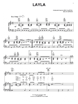 page one of Layla (Piano, Vocal & Guitar Chords (Right-Hand Melody))