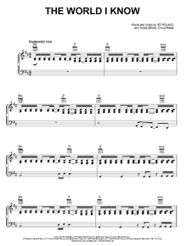 page one of The World I Know (Piano, Vocal & Guitar Chords (Right-Hand Melody))