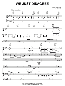 page one of We Just Disagree (Piano, Vocal & Guitar Chords (Right-Hand Melody))