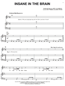 page one of Insane In The Brain (Piano, Vocal & Guitar Chords (Right-Hand Melody))
