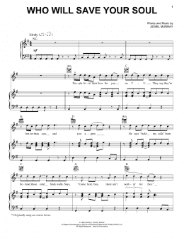 page one of Who Will Save Your Soul (Piano, Vocal & Guitar Chords (Right-Hand Melody))