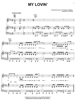 page one of My Lovin' (Piano, Vocal & Guitar Chords (Right-Hand Melody))