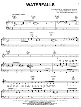 page one of Waterfalls (Piano, Vocal & Guitar Chords (Right-Hand Melody))
