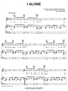 page one of I Alone (Piano, Vocal & Guitar Chords (Right-Hand Melody))