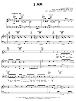 page one of 3 AM (Piano, Vocal & Guitar Chords (Right-Hand Melody))