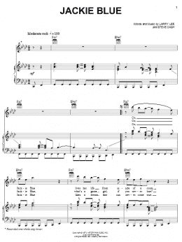 page one of Jackie Blue (Piano, Vocal & Guitar Chords (Right-Hand Melody))