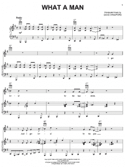 page one of What A Man (Piano, Vocal & Guitar Chords (Right-Hand Melody))