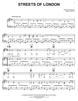 page one of Streets Of London (Piano, Vocal & Guitar Chords (Right-Hand Melody))