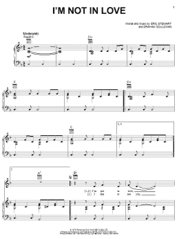 page one of I'm Not In Love (Piano, Vocal & Guitar Chords (Right-Hand Melody))