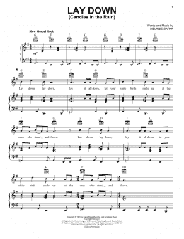 page one of Lay Down (Candles In The Rain) (Piano, Vocal & Guitar Chords (Right-Hand Melody))